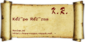 Köpe Rózsa névjegykártya